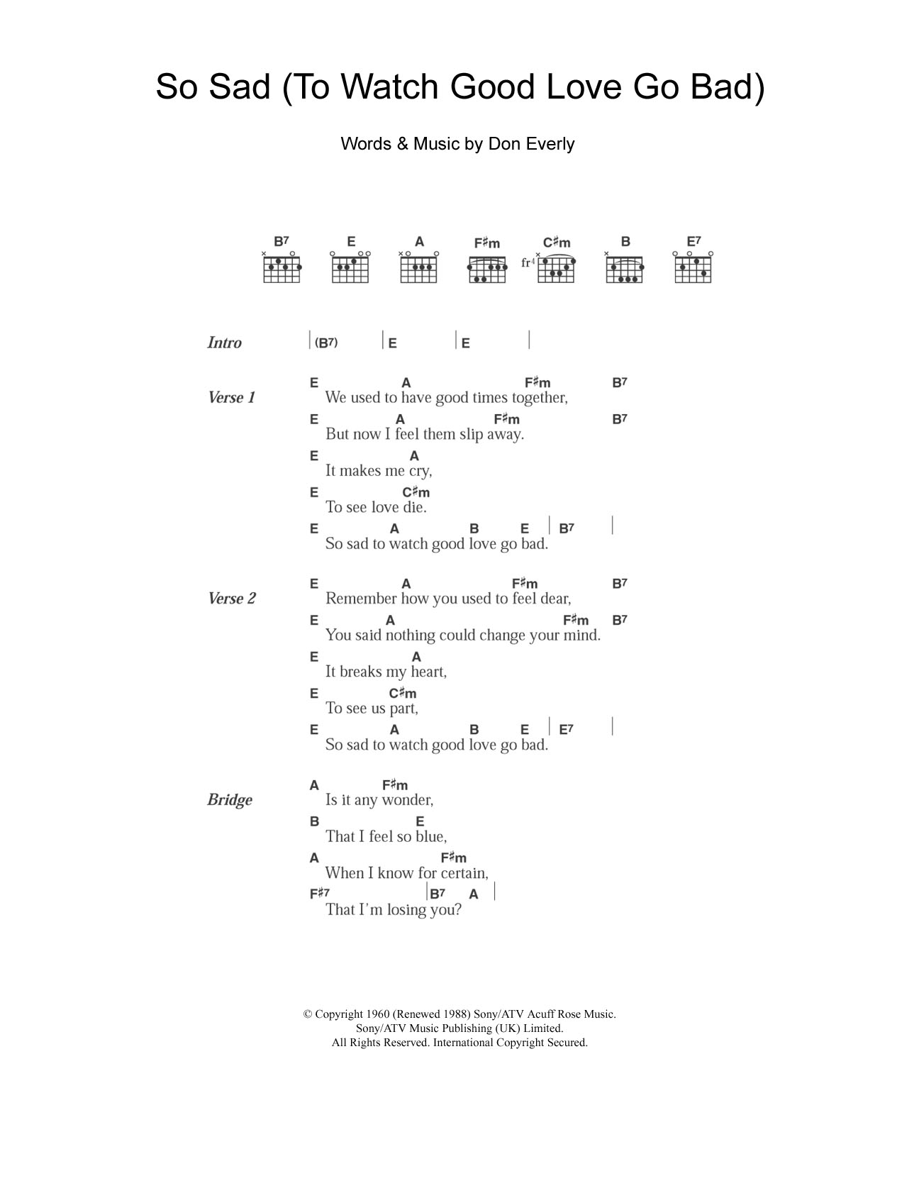 Produktgalerie: Seite 1 von 1 So Sad (To Watch Good Love Go Bad), The Everly Brothers, Gitarre