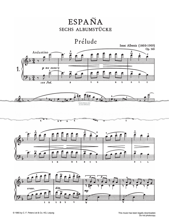 Produktgalerie: Seite 1 von 1 Prélude, Isaac Albeniz, Klavier