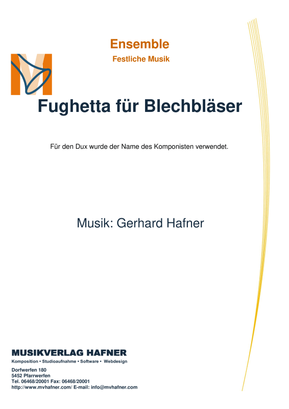Produktbild zu: Fughetta für BlechbläserGerhard Hafner