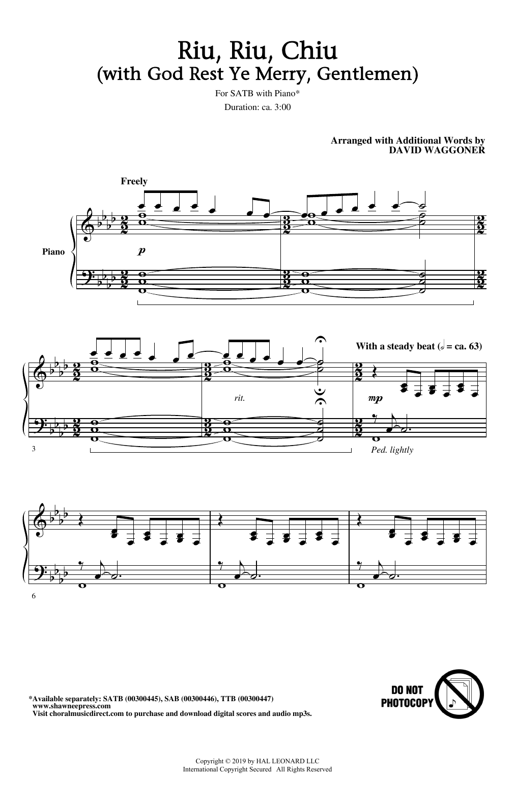 Produktbild zu: Riu, Riu, Chiu (with God Rest Ye Merry, Gentlemen) (arr. David Waggoner)