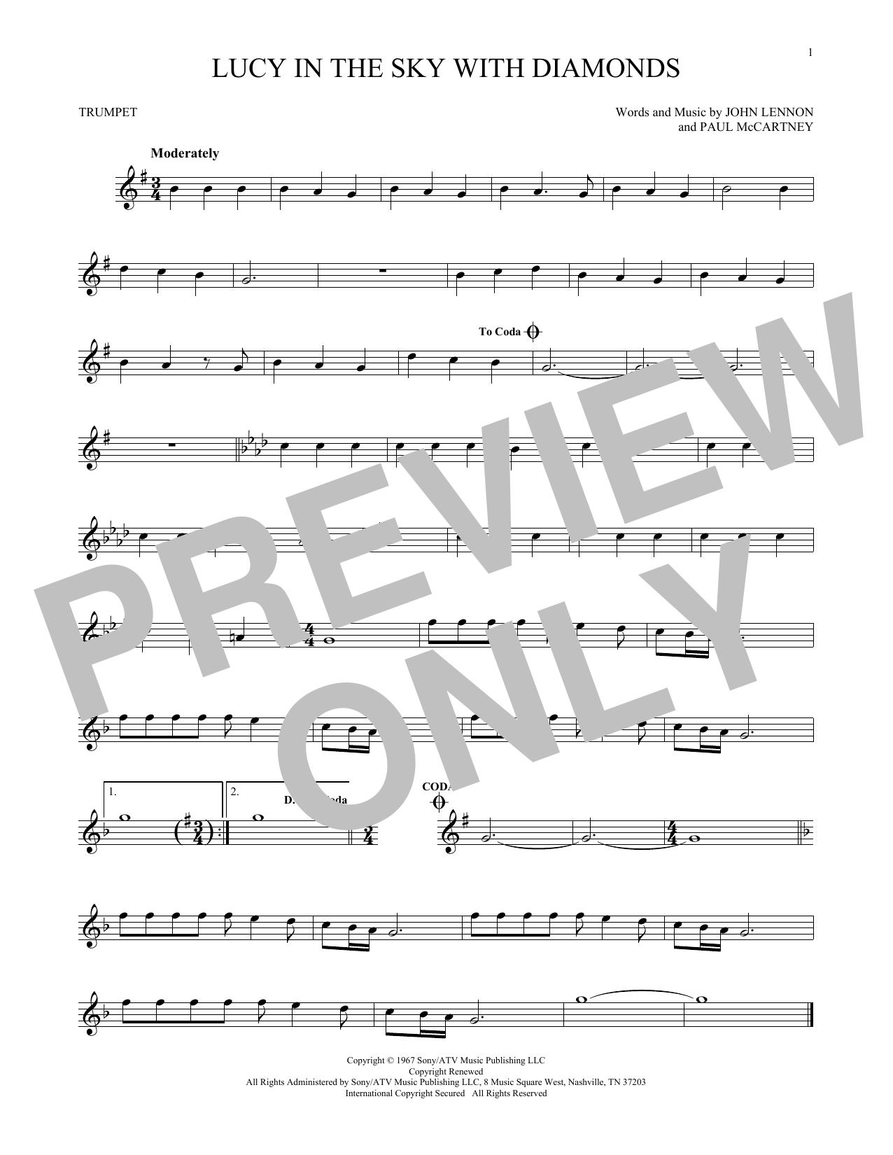 Produktgalerie: Seite 1 von 1 Lucy In The Sky With Diamonds, The Beatles, Trompete