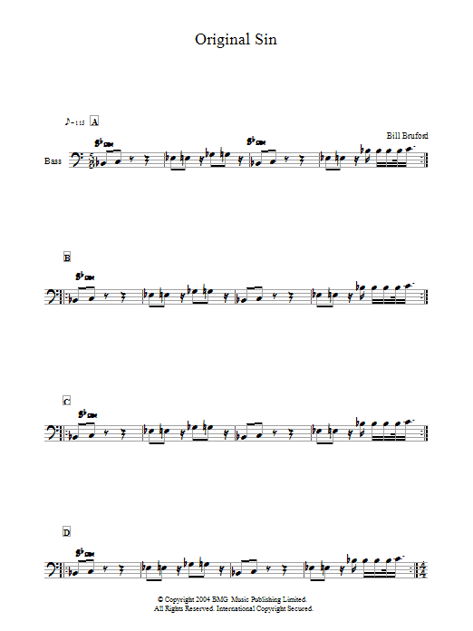 Produktgalerie: Seite 1 von 1 Original Sin, Bill Bruford, E-Bass, Gitarre