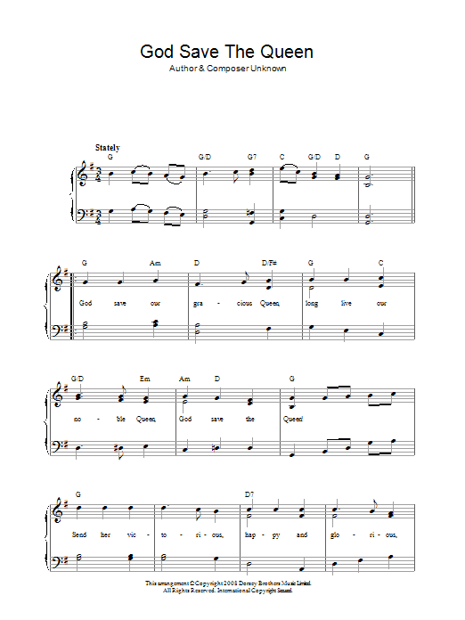 Produktgalerie: Seite 1 von 1 God Save The Queen, Traditional, Klavier