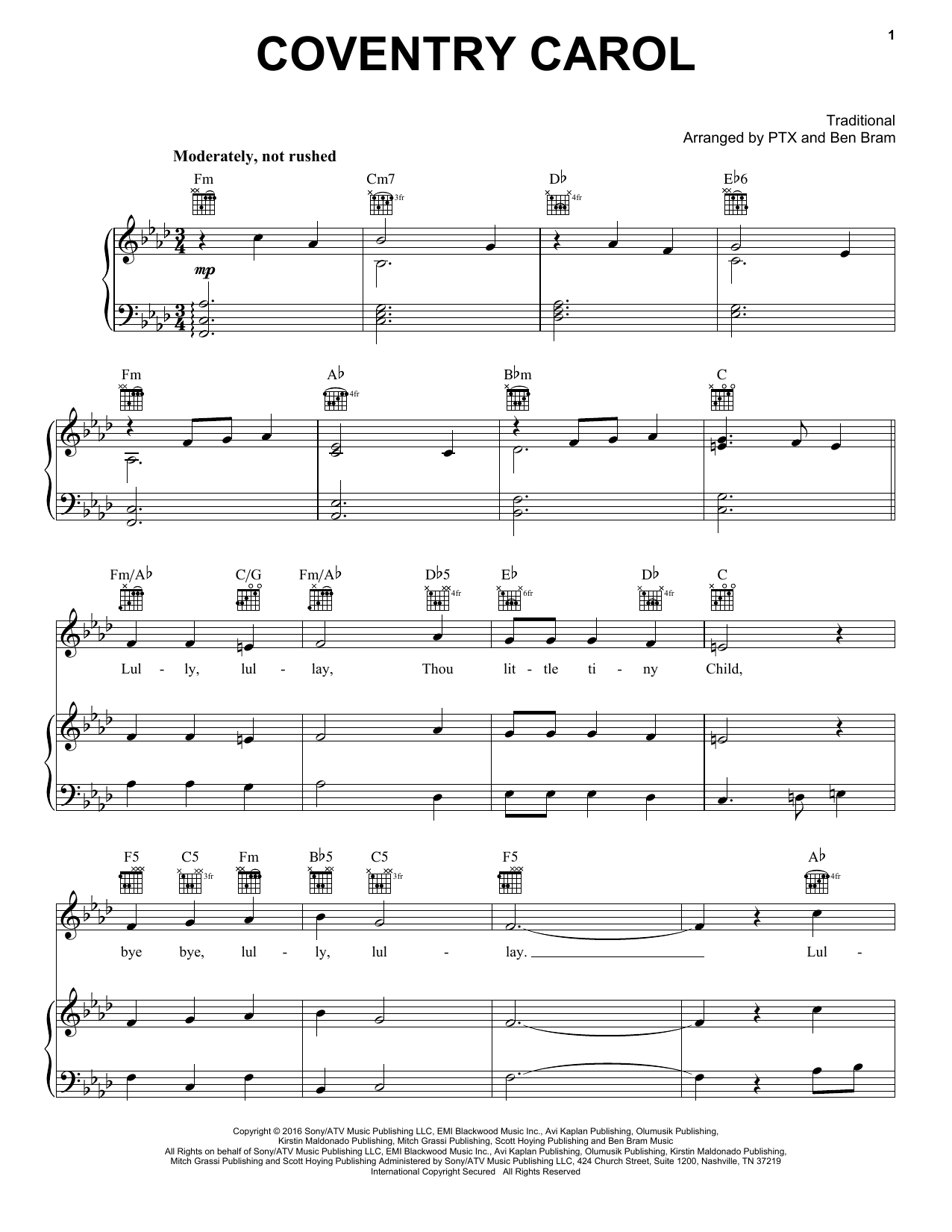 Product gallery: Page 1 of 1 Coventry Carol, Pentatonix