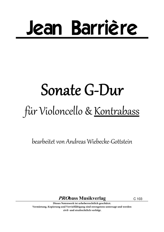 Produktbild zu: Sonate G- DurJean-Baptiste Barrière