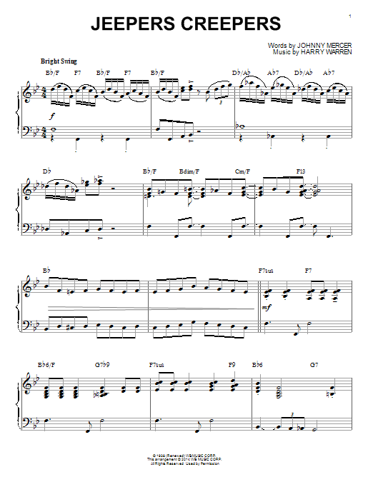 Produktbild zu: Jeepers Creepers [Jazz version] (arr. Brent Edstrom)