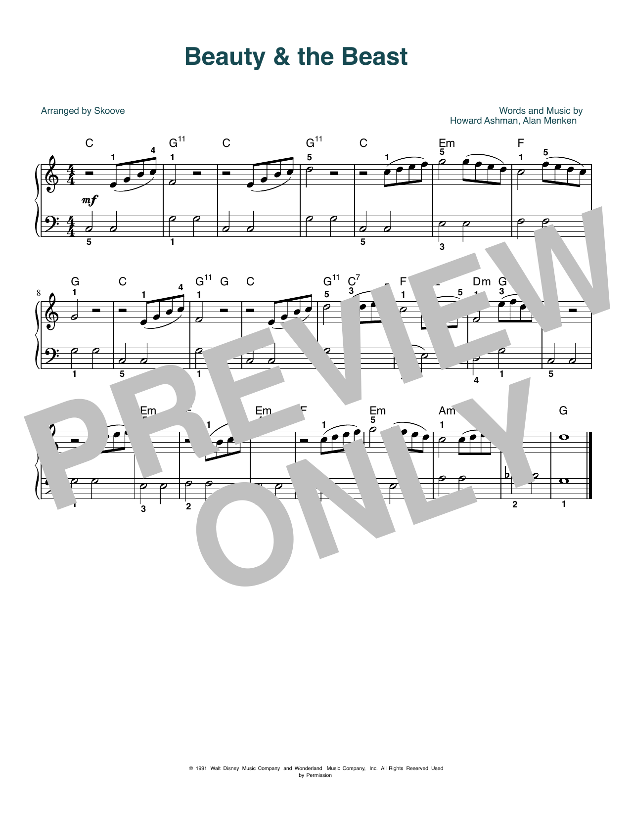 Product picture to: Beauty And The Beast (arr. Skoove)