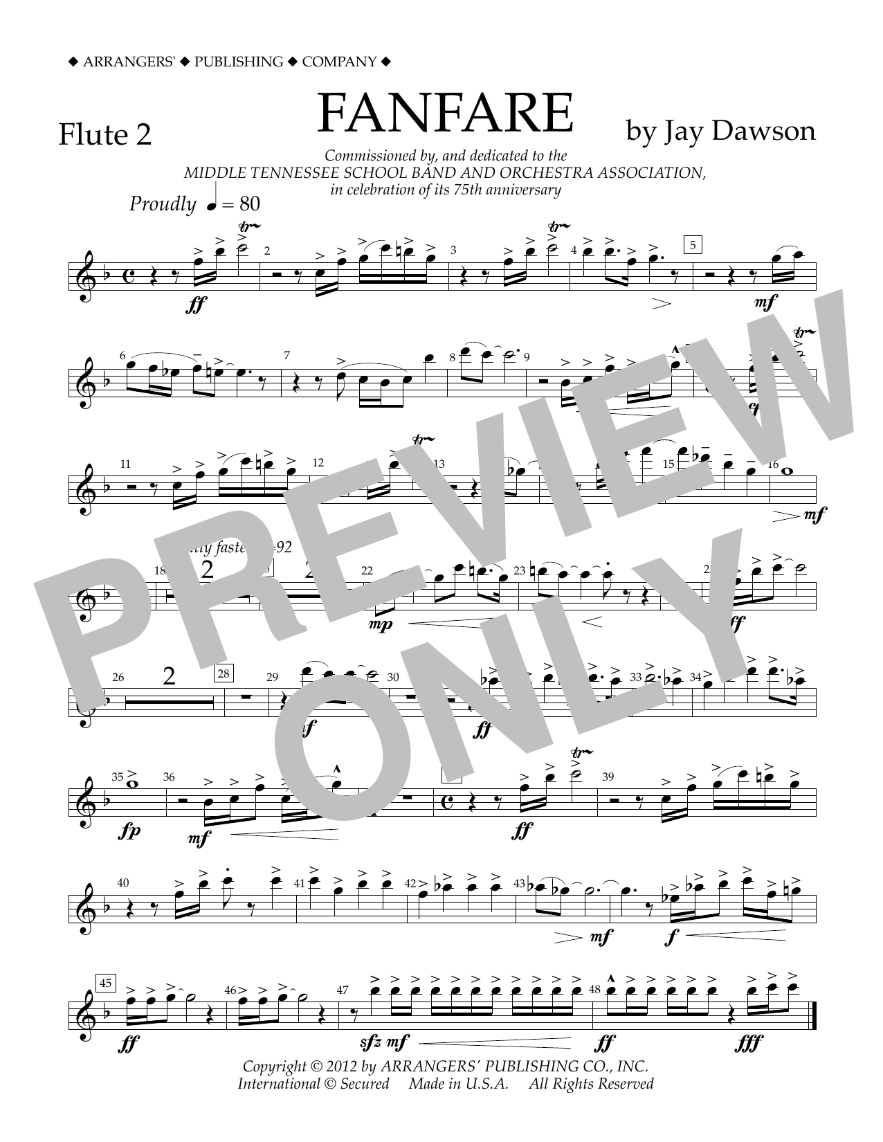 Product picture to: Fanfare - Flute 2