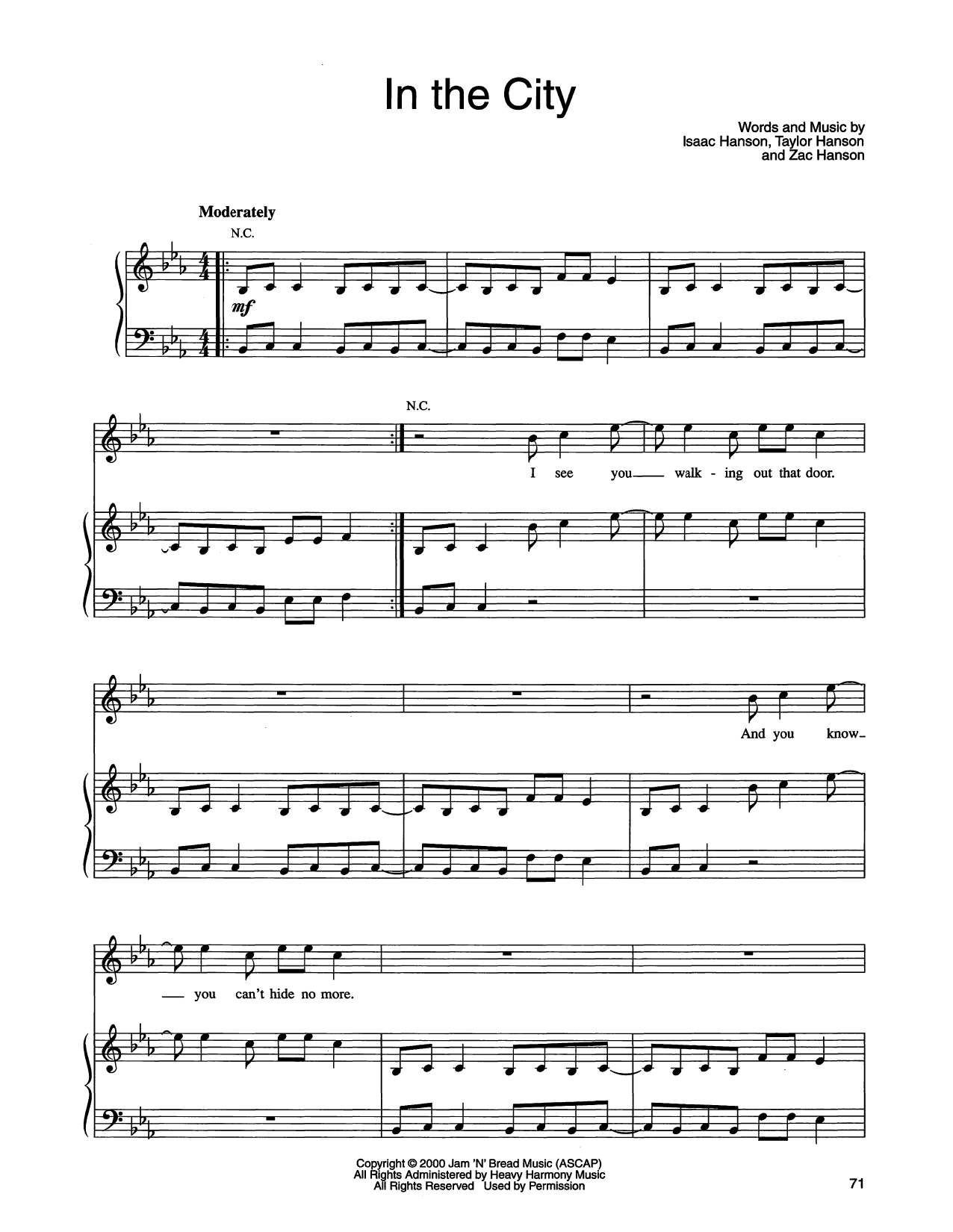 Produktgalerie: Seite 1 von 1 In The City, Hanson, Gesang, Gitarre, Klavier