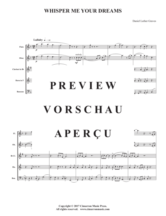 Produktgalerie: Seite 3 von 17 Whisper Me Your Dreams , , (Holzbläserquintett)