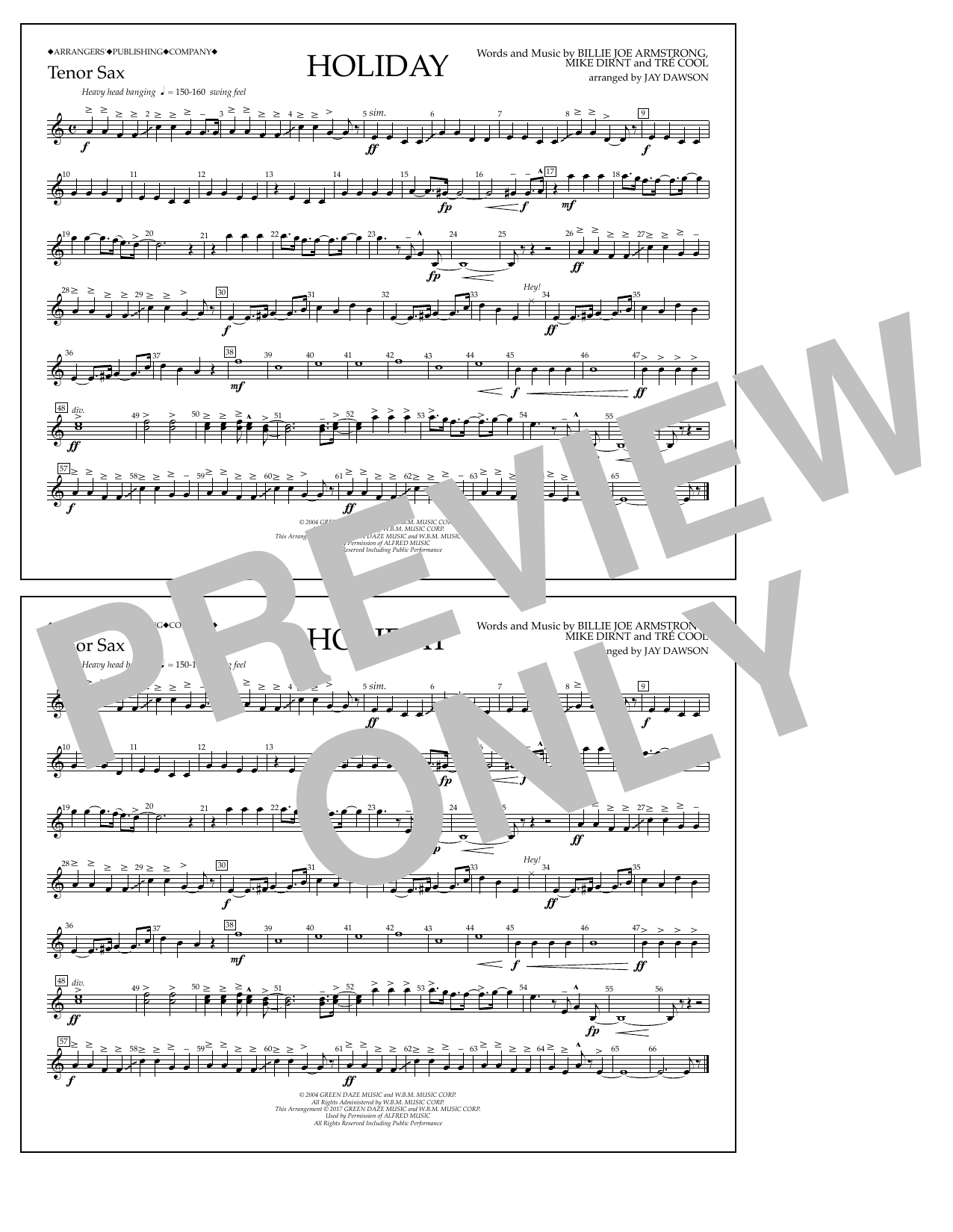Product picture to: Holiday - Bb Tenor Sax