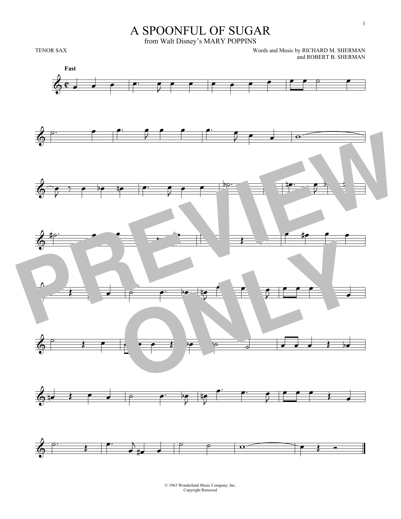 Product gallery: Page 1 of 1 A Spoonful Of Sugar (from Mary Poppins), Sherman Brothers