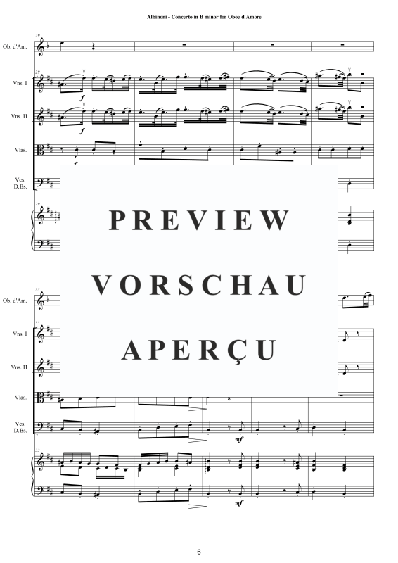 Product gallery: Page 7 of 11 Concerto in H-Moll Op.9, , Oboe D'Amore Solo, String Ensemble, and Harpsichord (Bc)