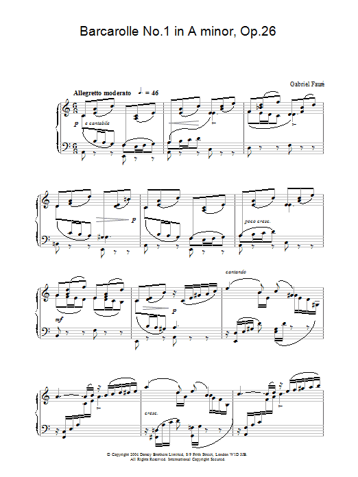 Produktbild zu: Barcarolle No.1 in A minor, Op.26