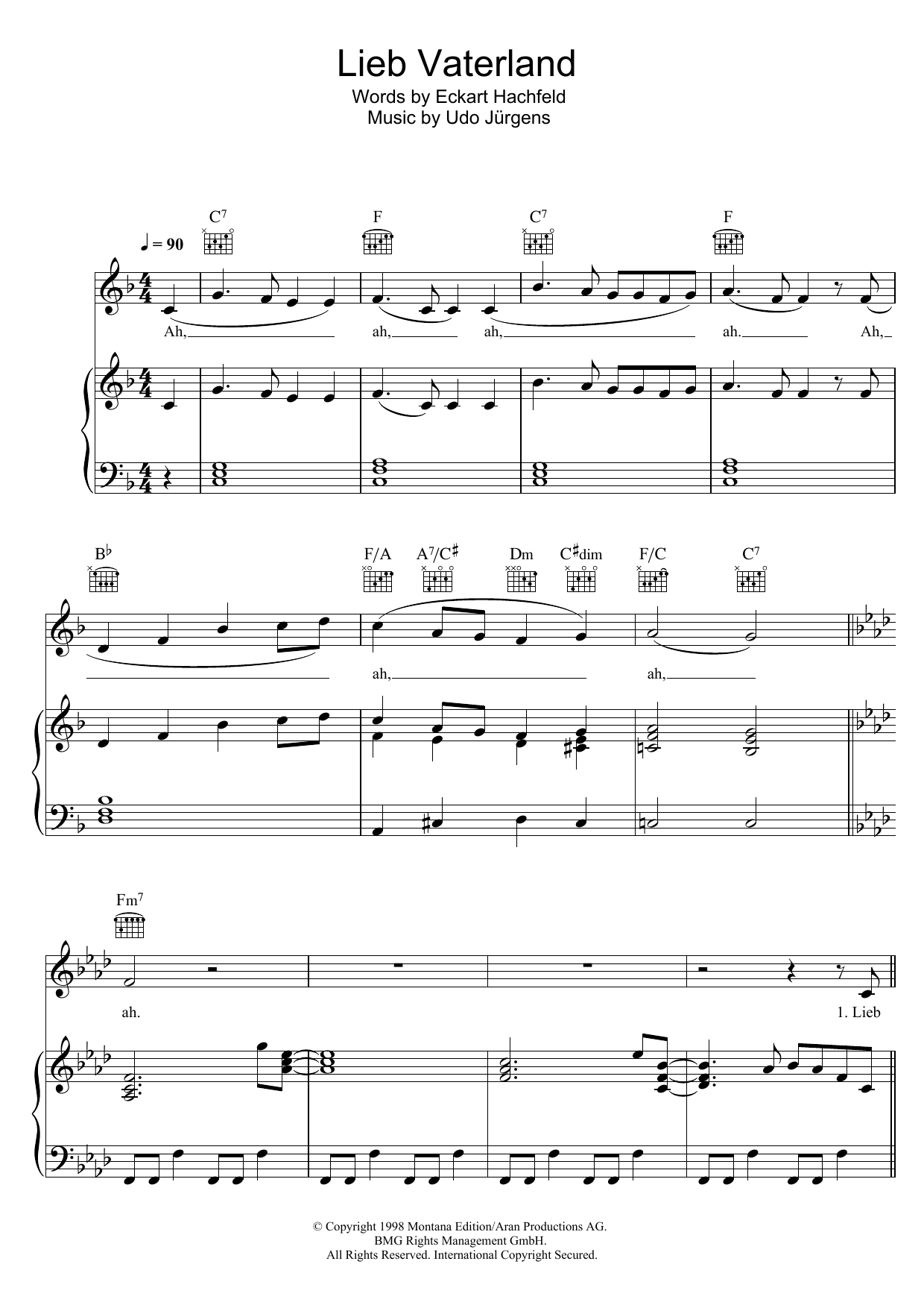 Produktgalerie: Seite 1 von 1 Lieb Vaterland, Udo Jurgens, Gesang, Gitarre, Klavier