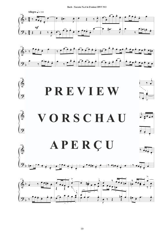 Produktgalerie: Seite 11 von 11 Toccata Nr. 4 D-Moll BWV 913, , Cembalo/Klavier Solo