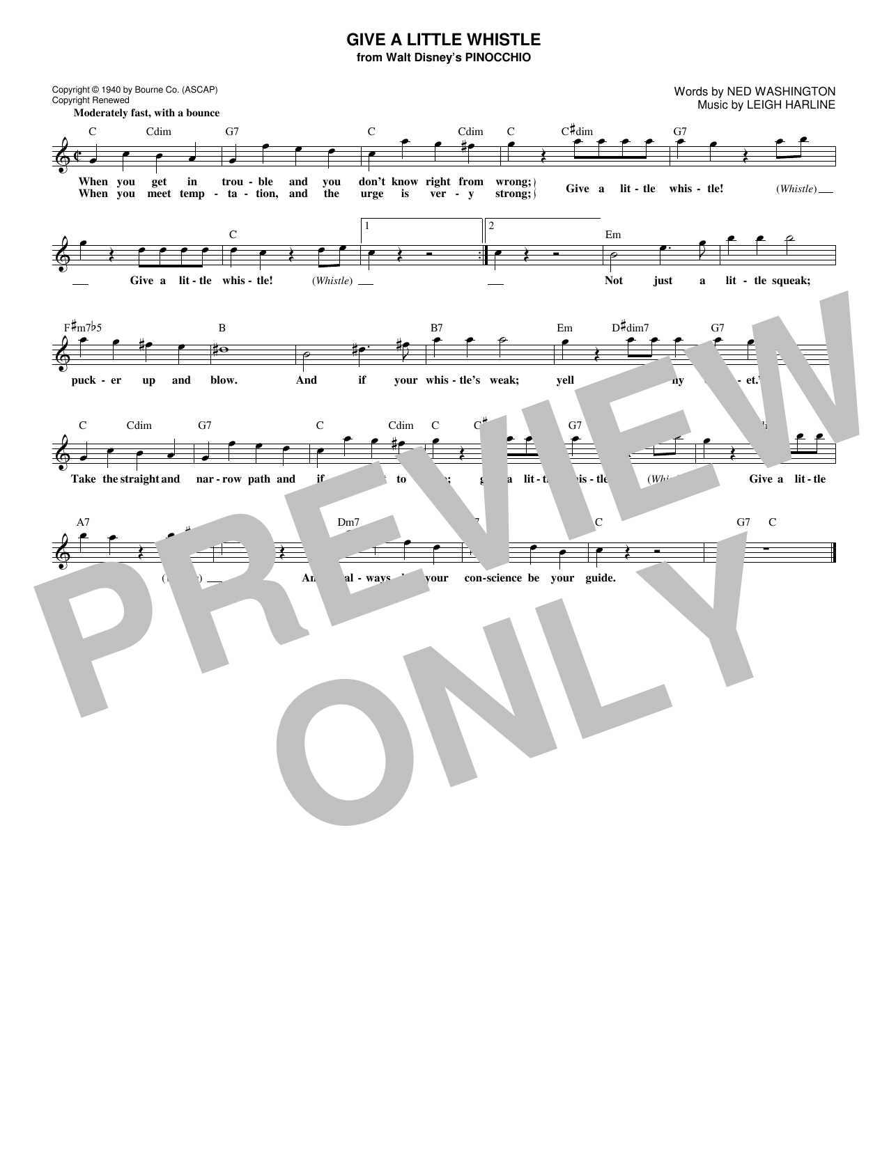 Product picture to: Give A Little Whistle (from Pinocchio)