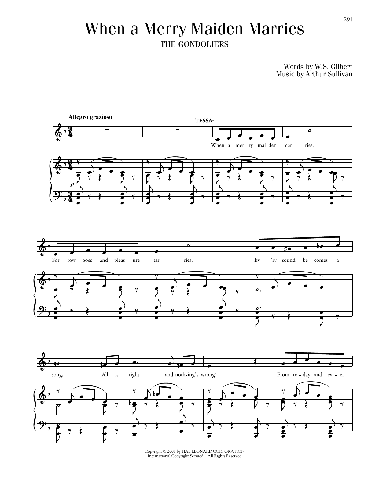 Produktbild zu: When A Merry Maiden Marries (from The Gondoliers)