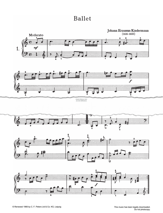 Produktgalerie: Seite 1 von 1 Ballet, Johann Erasmus Kindermann, Klavier