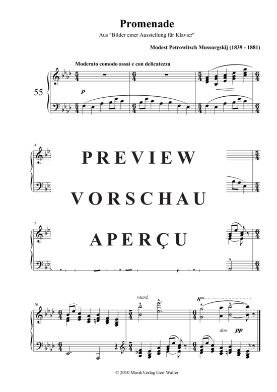 Produktbild zu: Promenade Modest Petrowitsch Mussorgskij