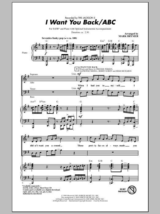 Produktbild zu: I Want You Back / ABC (arr. Mark Brymer)