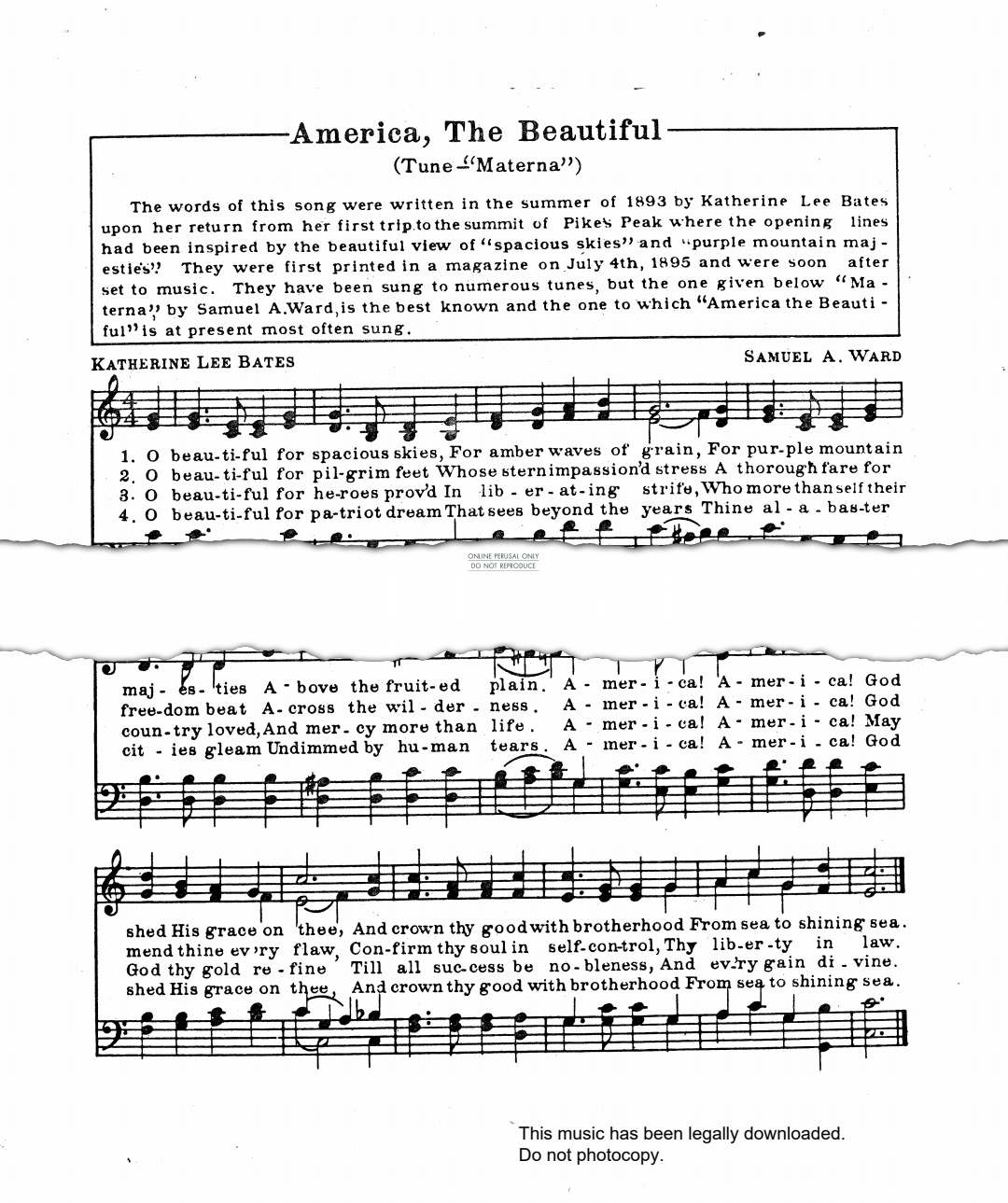 gallery: America, The Beautiful, Samuel A Ward