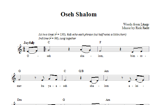 Product gallery: Page 1 of 1 Oseh Shalom, Rick Recht