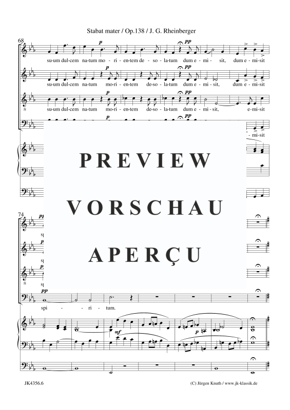 Produktgalerie: Seite 7 von 11 Stabat mater Op,138, , Gemischter Chor und Orgel