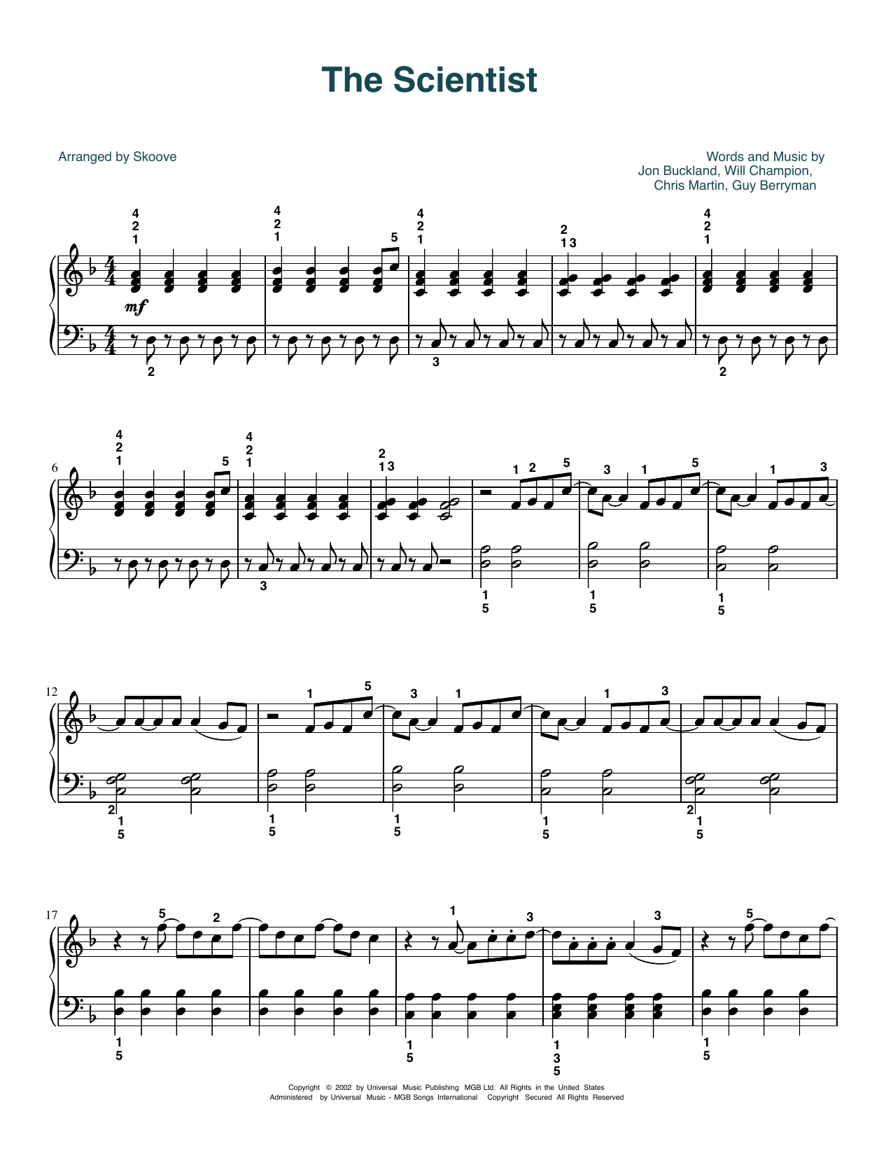 Produktbild zu: The Scientist (arr. Skoove)