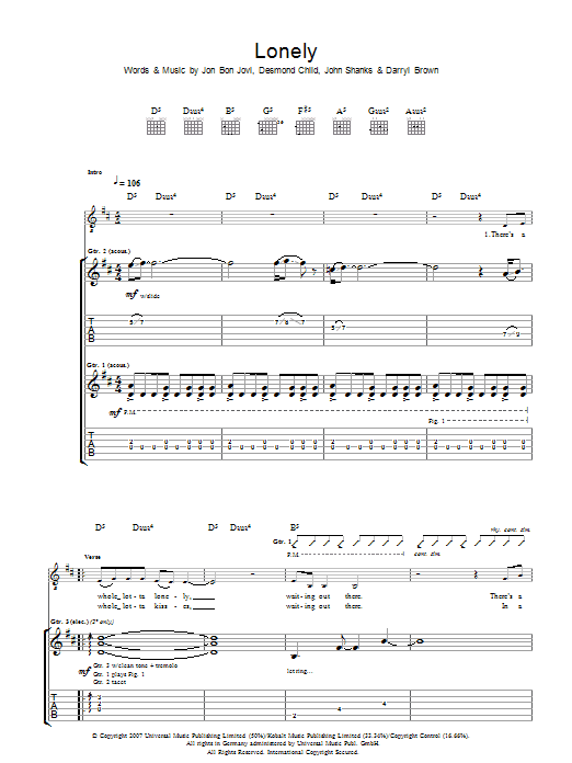 Produktgalerie: Seite 1 von 1 Lonely, Bon Jovi, Gitarre