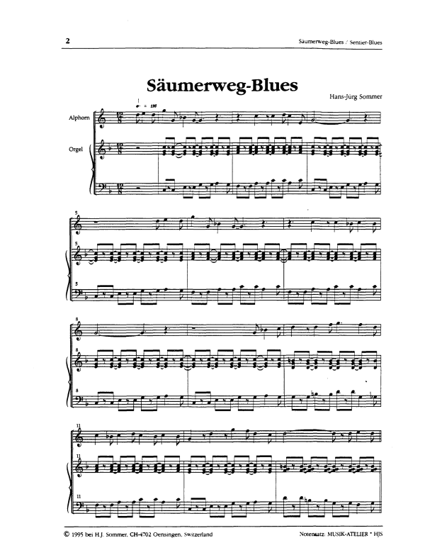 Product picture to: Säumerweg Blues, Op. 181Hans-Jürg Sommer