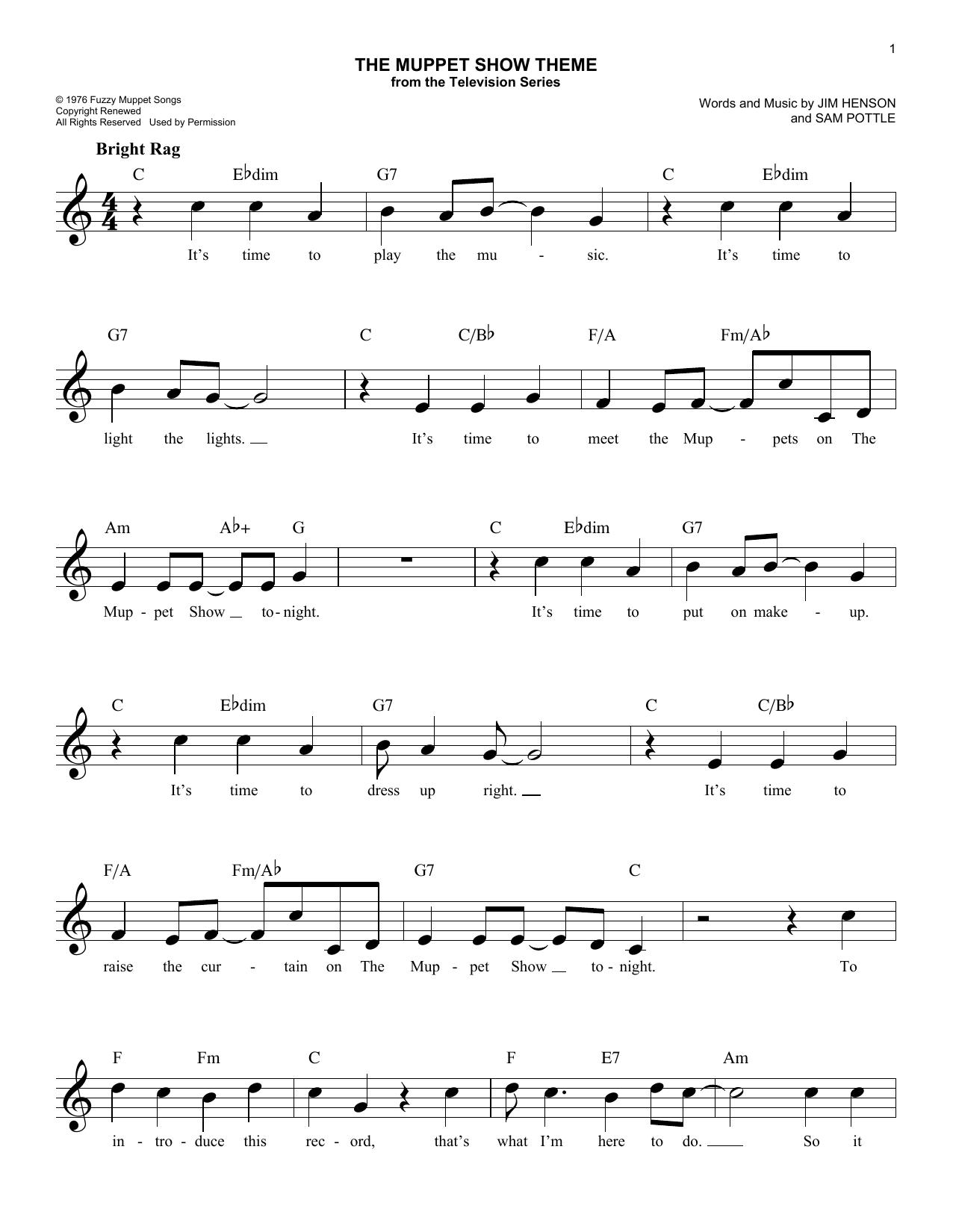 Produktbild zu: The Muppet Show Theme