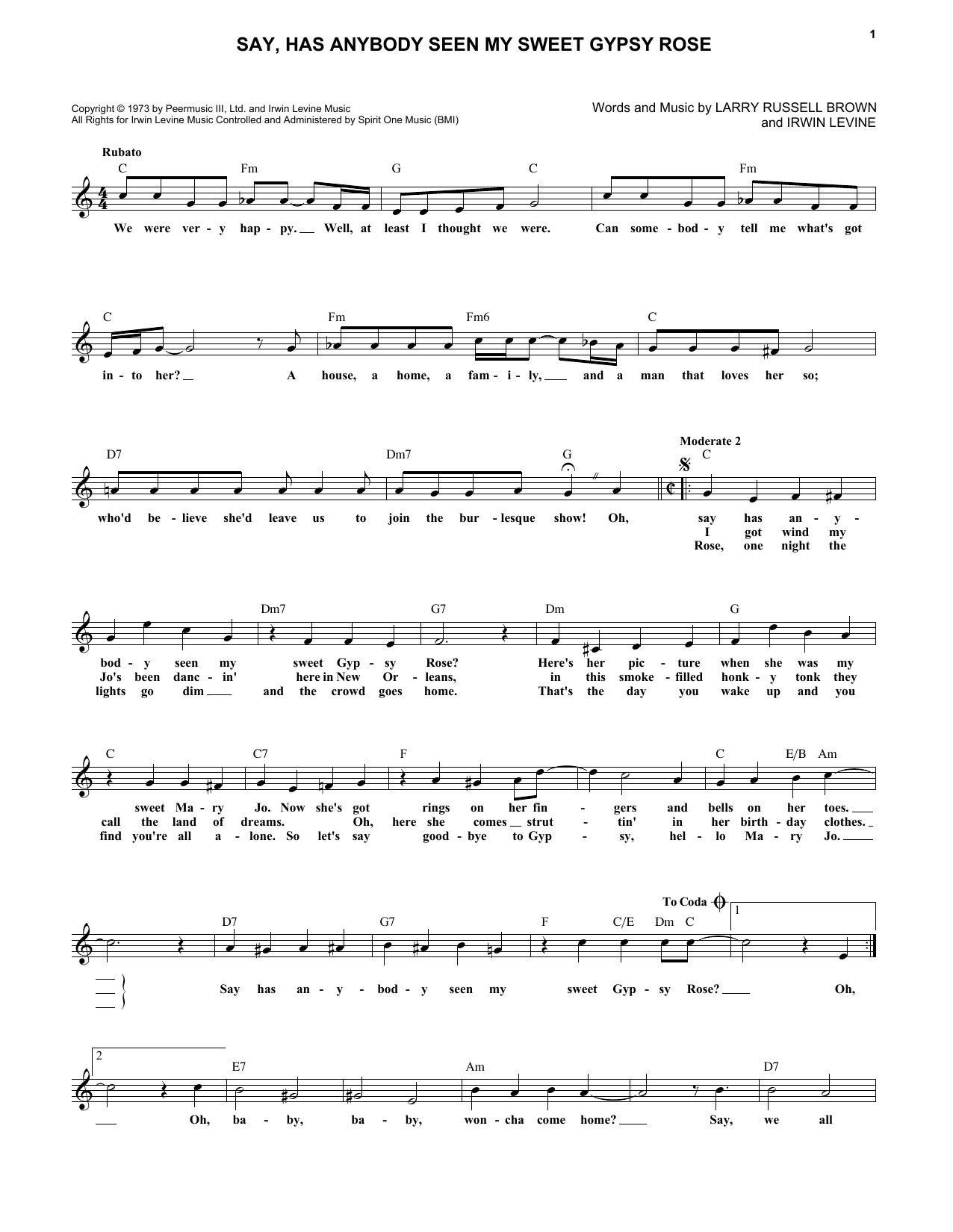 Produktbild zu: Say, Has Anybody Seen My Sweet Gypsy Rose