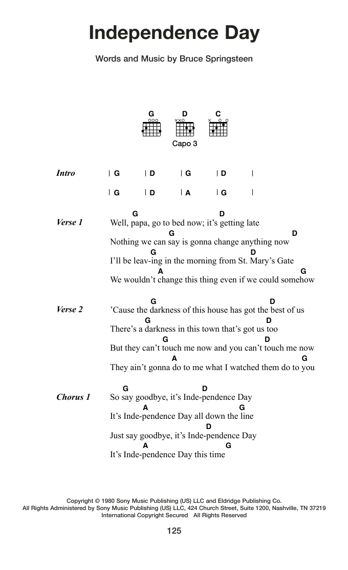 Produktgalerie: Seite 1 von 1 Independence Day, Bruce Springsteen, Gitarre