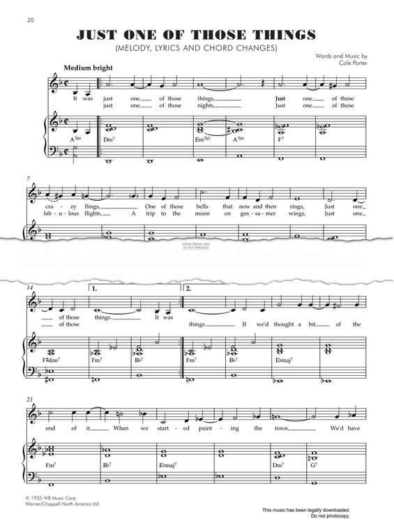 Product gallery: Page 1 of 1 Just One Of Those Things, Cole Porter