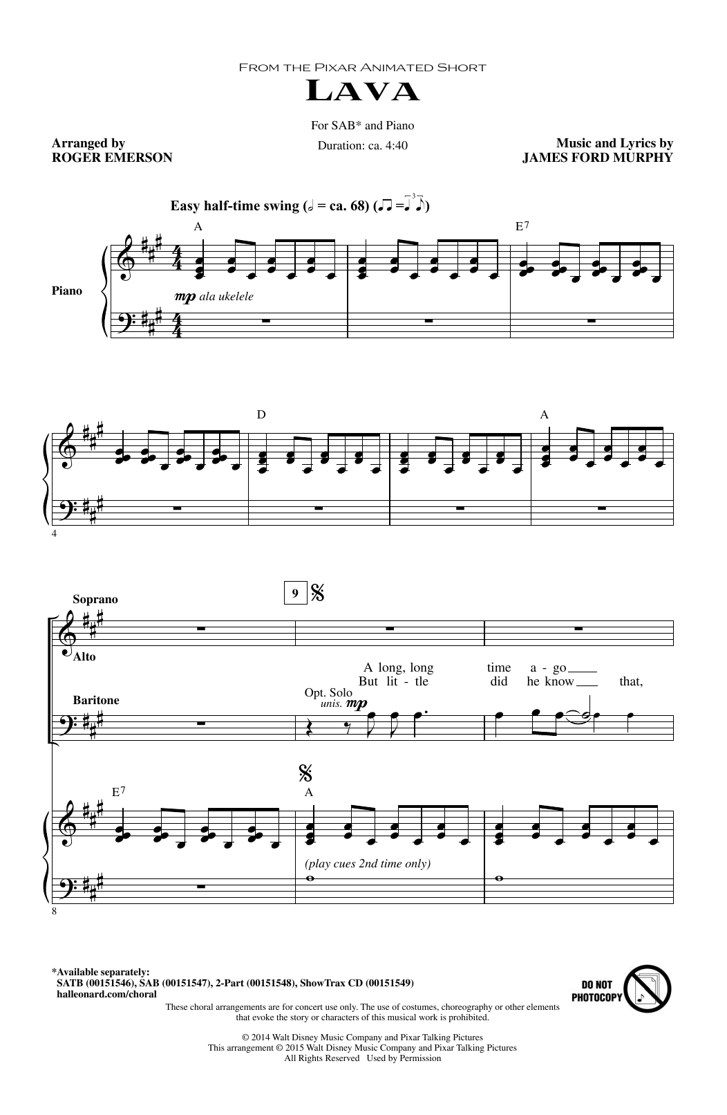 Produktbild zu: Lava (from Lava) (arr. Roger Emerson)