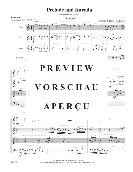 Produktgalerie: Seite 6 von 21 Prelude and Intrada , , (Flöte, Oboe, Klarinette und Fagott)