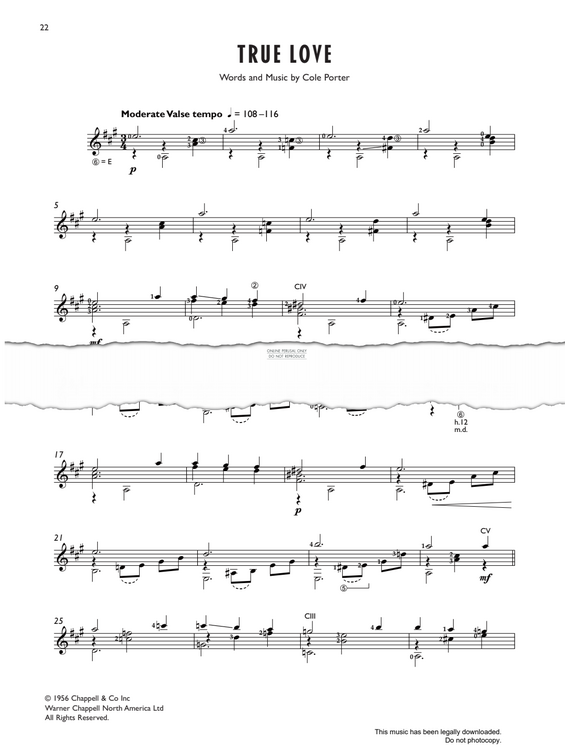 Produktgalerie: Seite 1 von 1 True Love, Cole Porter, Gitarre