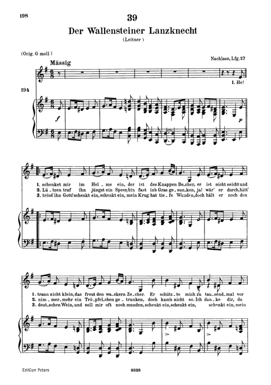 Product picture to: Der Wallensteiner Lanzknecht D.931Franz Schubert