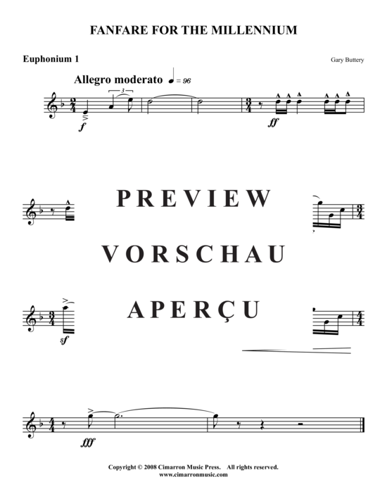 Product gallery: Page 4 of 8 Fanfare for the Millennium , , (Tuba Quartet: 2x Baritone, 2xTuba)