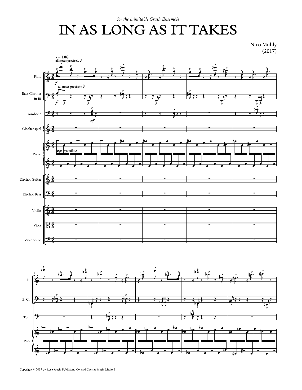 Produktgalerie: Seite 1 von 1 In As Long As It Takes (Score and Parts), Nico Muhly, Percussion