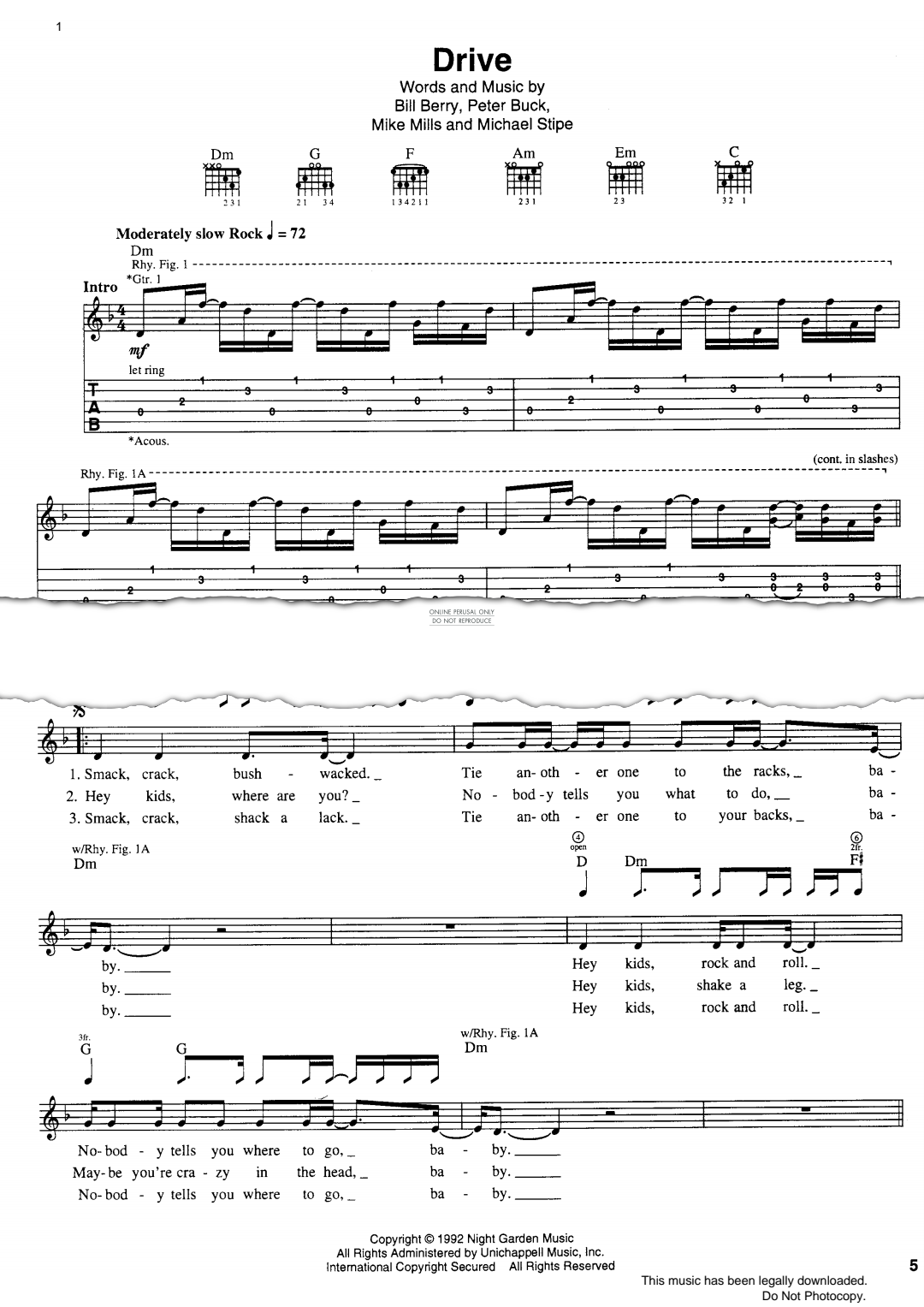 Product gallery: Page 1 of 1 Drive, R.E.M.