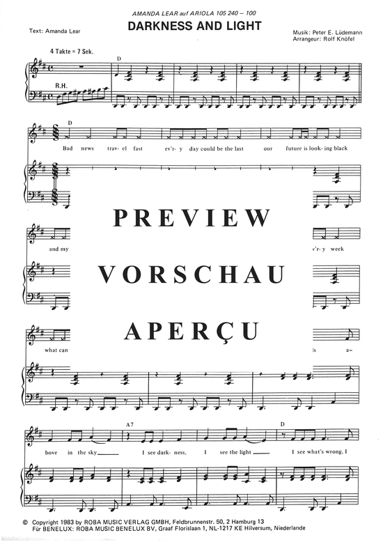 gallery: Darkness and Light , Lear, Amanda, Klavier und Gesang