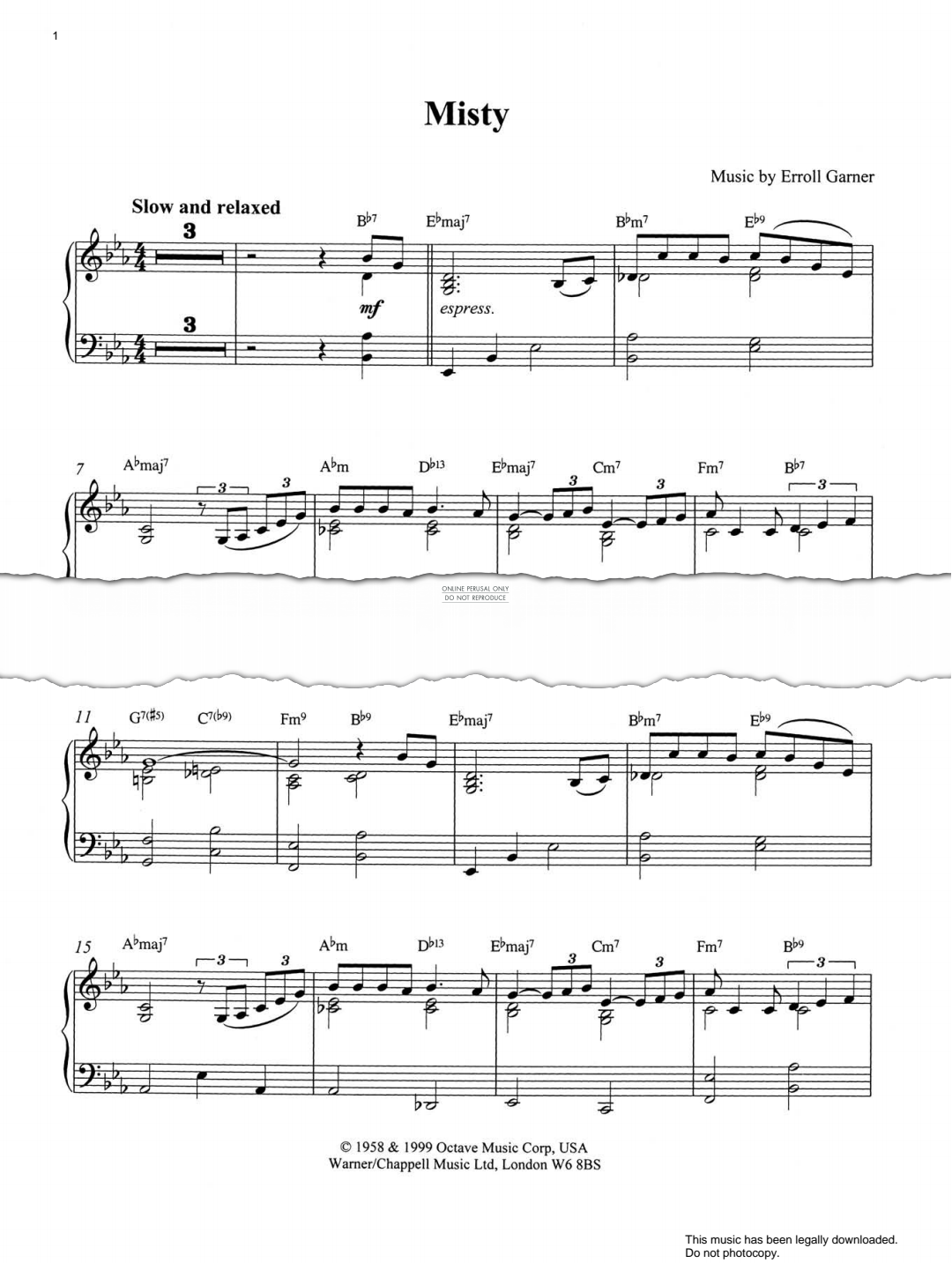 gallery: Misty (Vocal Version), Errol Garner, Klavier