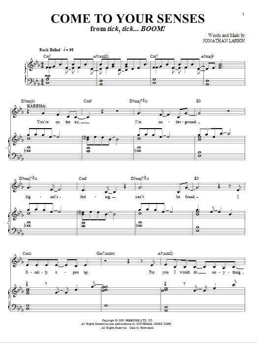 Produktbild zu: Come To Your Senses (from tick, tick... BOOM!)