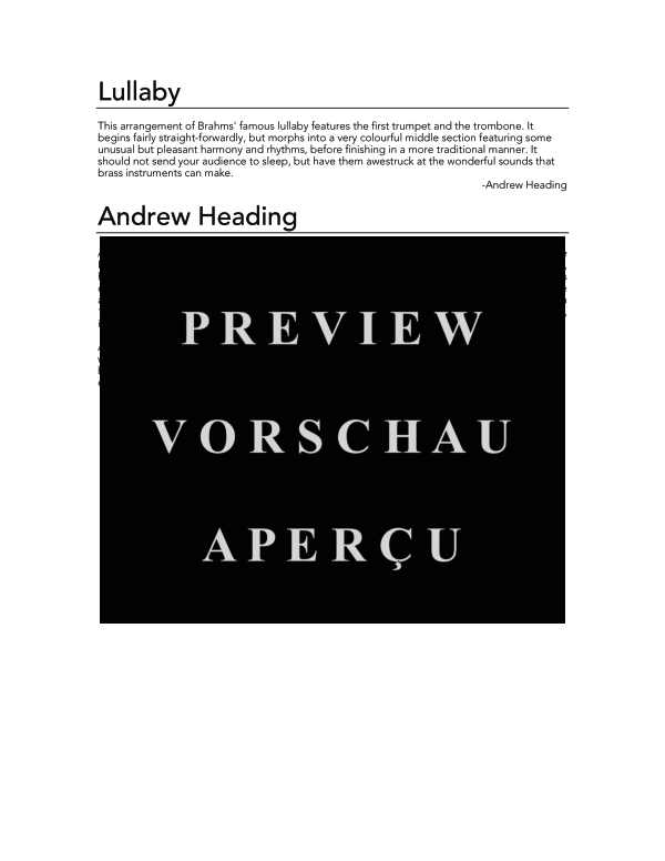 Produktgalerie: Seite 4 von 11 Lullaby, , (Blechbläserquintett)