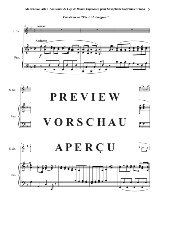 Product gallery: Page 6 of 21 Souvenir du Cap Bonne Espérance , , (soprano saxophone + piano)