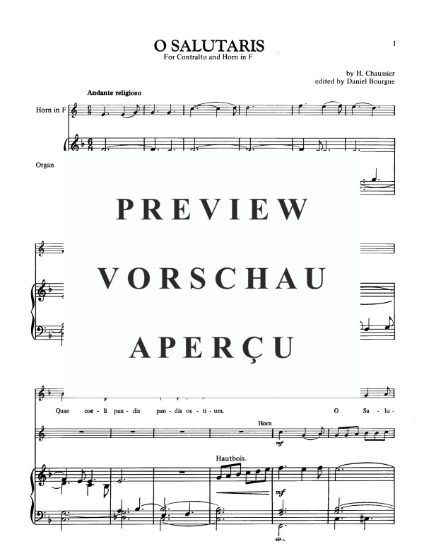 Product gallery: Page 5 of 10 O Salutaris, , Contra-Alto, Horn and Organ