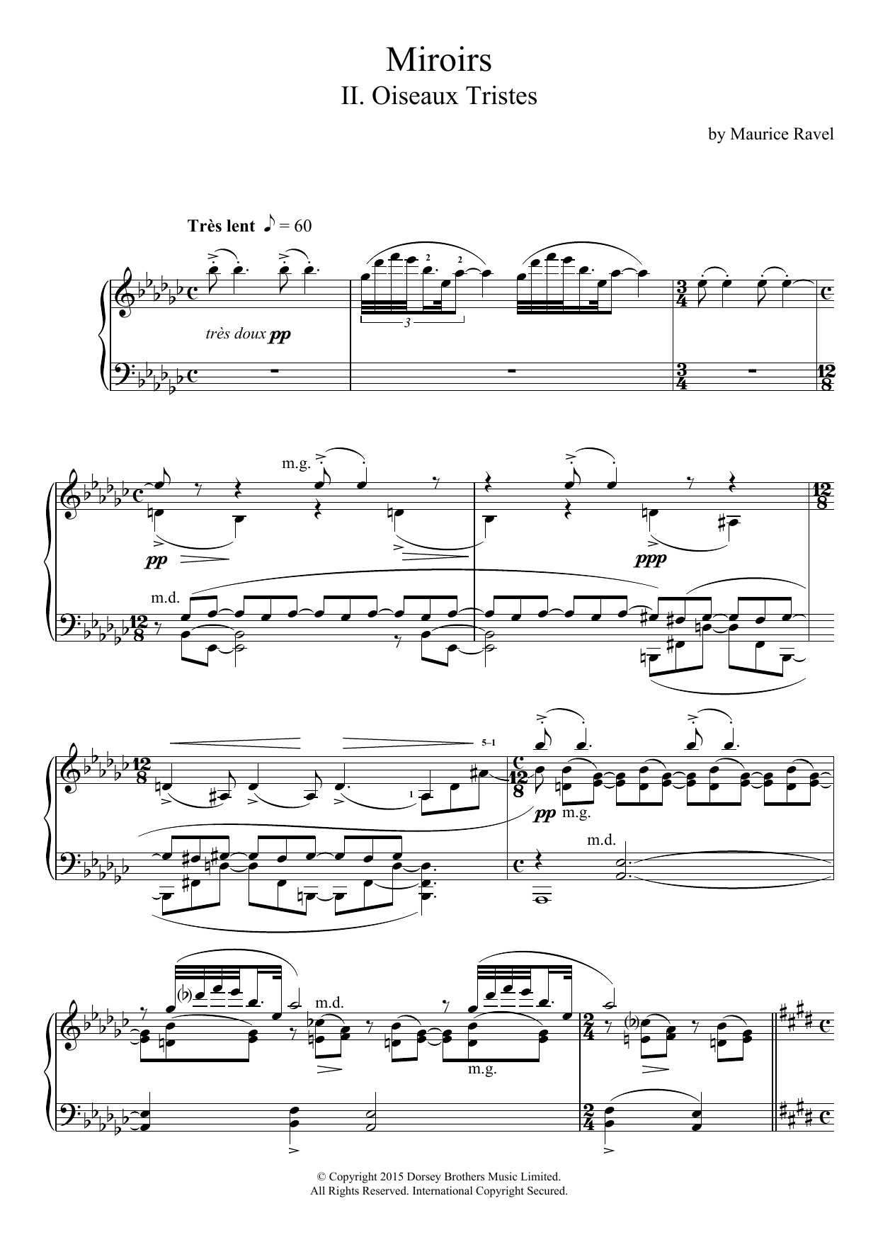 Produktbild zu: Miroirs - II. Oiseaux Tristes