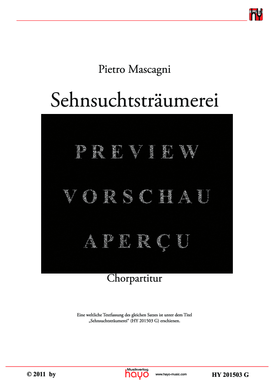gallery: Sehnsuchtsträumerei, , (Gemischter Chor und Orgel/Klavier)